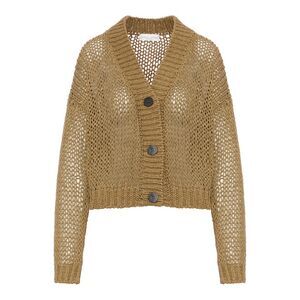 Roberto Collina Women Cropped Cardigan In Perforated Knit